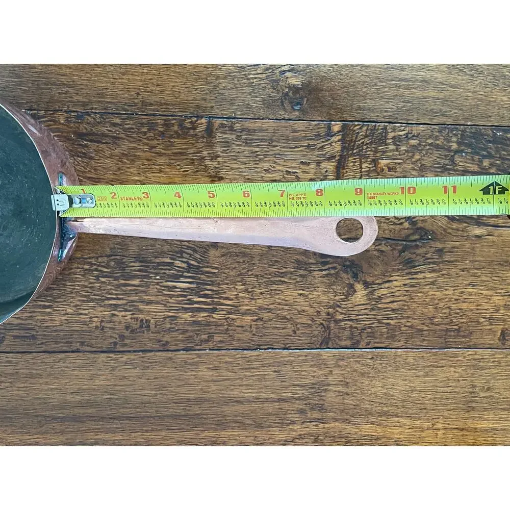 Vintage Large French Copper Saucepan with Copper Handle, Hammered Texture